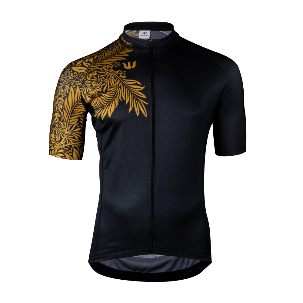 Black and gold cycling jersey hotsell